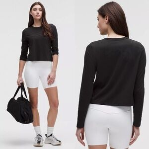 Lululemon black Classic-Fit Cotton-Blend Long-Sleeve Shirt size 6